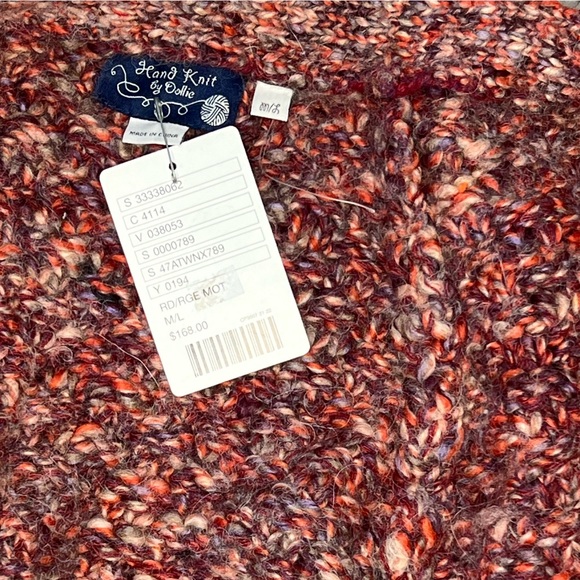 ANTHROPOLOGIE Hand Knit by DOLLIE Pom Pom Wrap Sweater - Picture 11 of 11